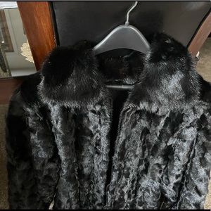 Womens genuine mink bomber Size L